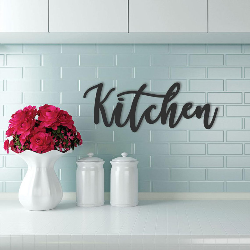 Gracie Oaks Cursive Word Kitchen Sign Wall Décor & Reviews Wayfair